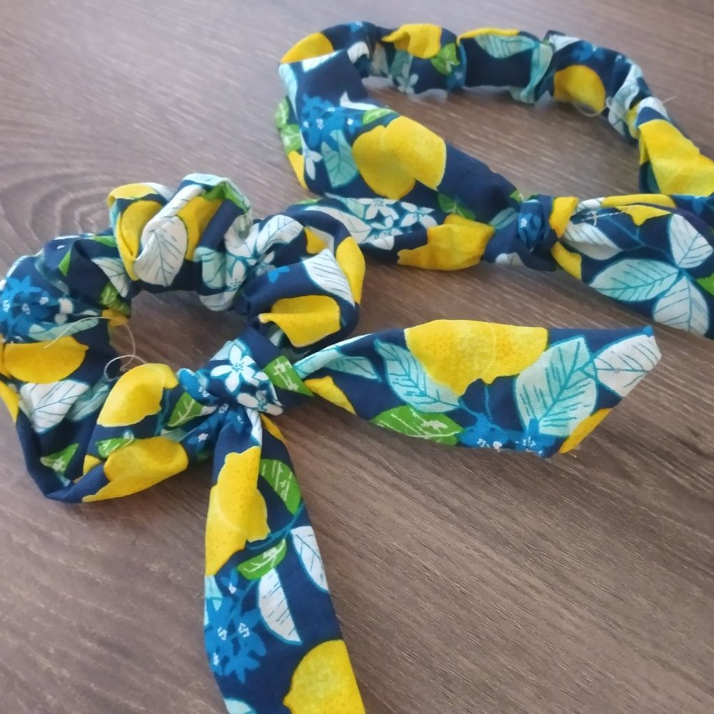 Blue Lemon Mom and Daughter Headband and Hair Tie
